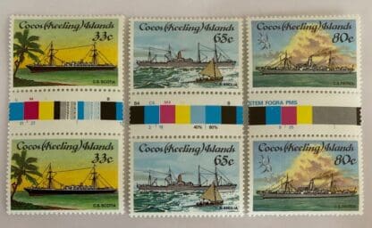 Cocos Keelings Islands Scott # 129-131 Mint Never Hinged Gutter Pairs