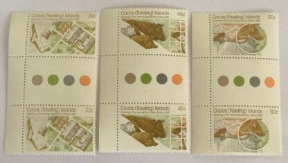 Cocos Keelings Islands Scott # 65-67 Mint Never Hinged Gutter Pairs