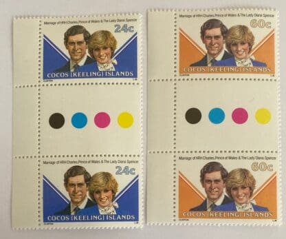 Cocos Keelings Islands Scott # 73-74 Mint Never Hinged Gutter Pair