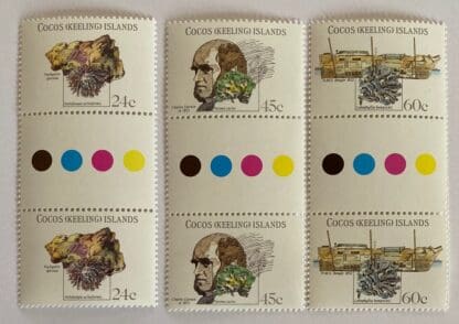 Cocos Keelings Islands Scott # 78-80 Mint Never Hinged Gutter Pairs