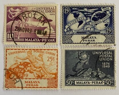 Malaya Perak Scott # 101-104 Used