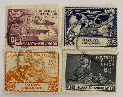 Malaya Selangor Scott # 76-79 Used