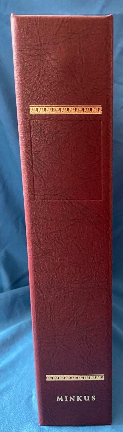 MINKUS: 1.5" 3-RING MAROON BINDER w/ Slip Case