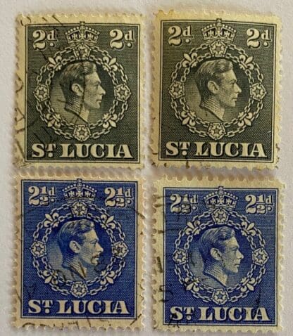 St. Lucia Scott # 114-114a-115-115a Used