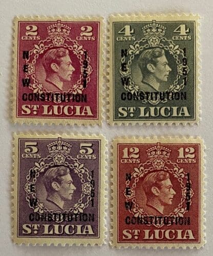 St. Lucia Scott # 152-155 Mint Hinged