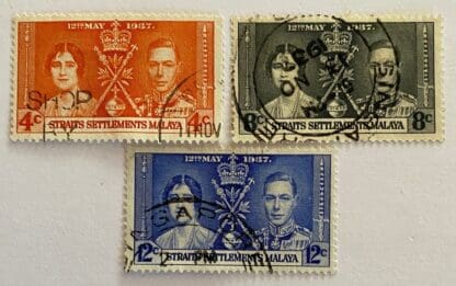 Straits Settlement Scott # 235-237 Used