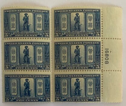 Scott # 619 Mint Never Hinged Plate Block