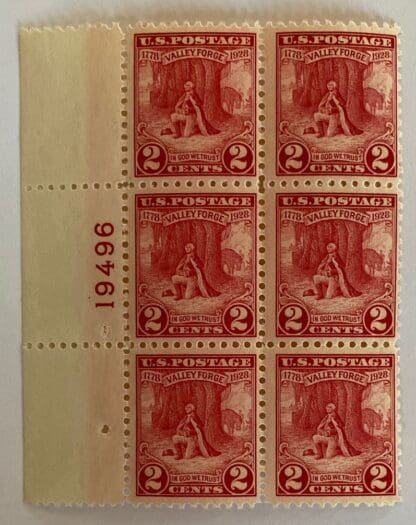 Scott # 645 Mint Never Hinged Plate Block