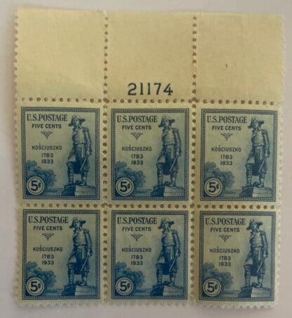 Scott # 734 Mint Never Hinged Plate Block