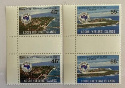 Cocos Keelings Scott # 119-120 Mint Never Hinged Gutter Pair