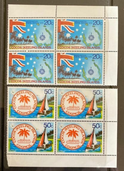 Cocos Keeling's Islands Scott # 32-33 Mint Never Hinged Block of 4