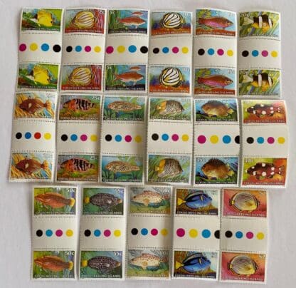 Cocos Keeling's Islands Scott #34-50 Mint Never Hinged Gutter Pairs