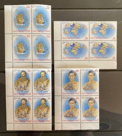 Cocos Keeling's Islands Scott #61-64 Mint Never Hinged Blocks of 4