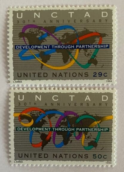 UN Scott # 653-654 Mint Never Hinged