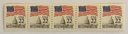 Scott # 2115a Plate Strip of 5 # 22 Mint Never Hinged