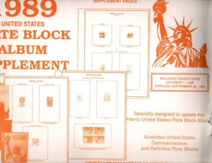 H.E. Harris 1989 Plate Block Supplement