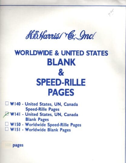 H.E. Harris US , UN and Canada Blank Pages