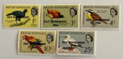 British Honduras Scott # 182-186 Mint Never Hinged