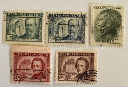 Czechoslovakia Scott # 386-390 Used