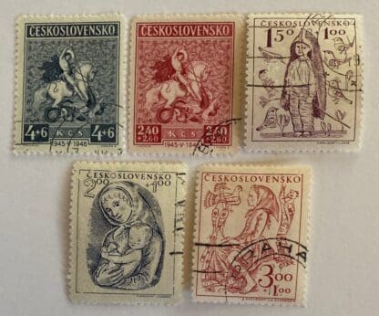 Czechoslovakia Scott # B156-B157//B163-B165 Used