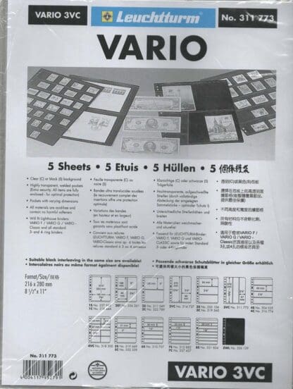 Lighthouse Vario Clear 3 Pocket Stock Sheet