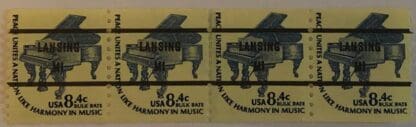 Scott 1615cd Mint Never Hinged Line Pair of 4 Lansing Pre Cancel