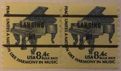 Scott 1615cd Mint Never Hinged Line Pair Lansing Pre Cancel