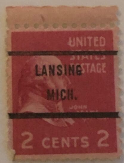 Scott 806 Mint Never Hinged, Lansing, Michigan Pre Cancel