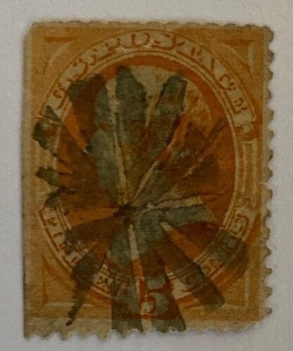 Scott # 189 Used, Straight edge left side, clipped perfs top, pulled perfs bottom right