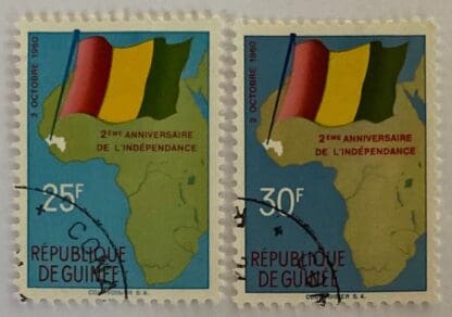 Guinea Scott # 203-204 Used