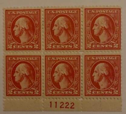 Scott # 528 Mint Hinged Plate Block