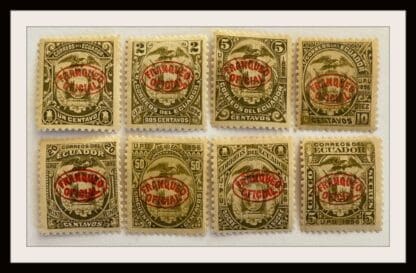 Ecuador O34-O41 Reprints Mint Hinged