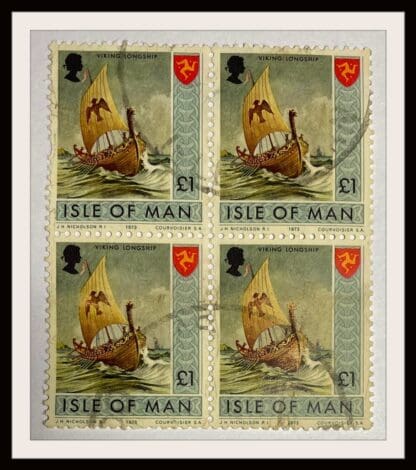 Isle of Man #27 Block of 4 Used