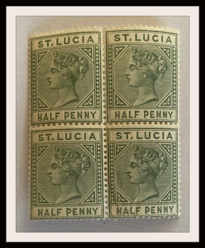 St. Lucia # 27 Mint Hinged Block of 4