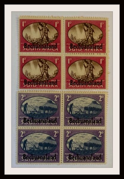 Beachuanland Scott #137a-138a Mint Never Hinged Block of 4