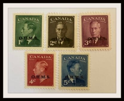 Canada Scott # O16-O20 Mint Never Hinged