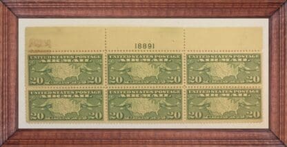 Scott # C9 Mint Hinged Plate Block of 6