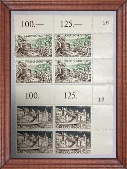 Luxembourg  Scott # 344-345 Mint Never Hinged Corner Block