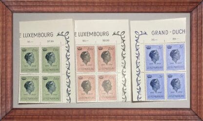 Luxembourg  Scott # 346-348 Mint Never Hinged Corner Block