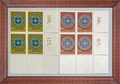 Luxembourg  Scott # 349-350 Mint Never Hinged Corner Block