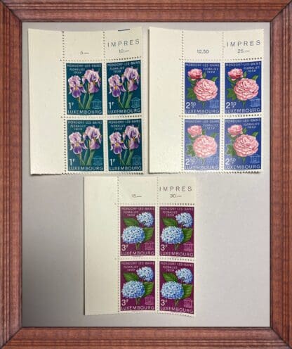 Luxembourg  Scott # 351-353 Mint Never Hinged Corner Block