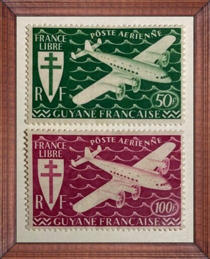 French Guiana Scott # C9-C10 Mint Hinged