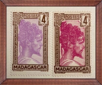 Madagascar French Scott # 149 Mint Hinged Color Variation Pair