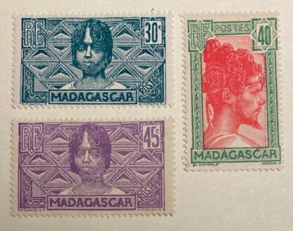 Madagascar French Scott # 155-157 Mint Hinged