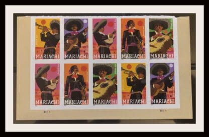 Scott # 5703-5707 Mariachi Mint Never Hinged Plate Block