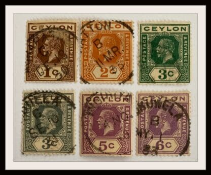 Ceylon Scott # 225-229/231 Used