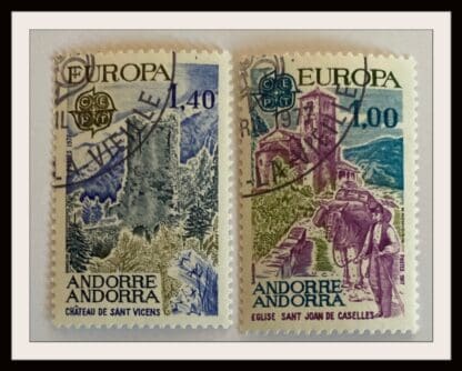 Andorra France Scott # 254-255 Used (Europa)