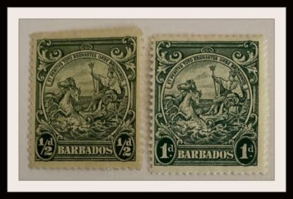 Barbados Scott # 193-194A Mint Hinged