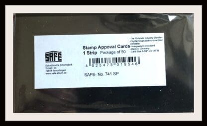 Safe 741SP 1 Row Approval Card 5-3/4 x 3-1/8, 50 per pack