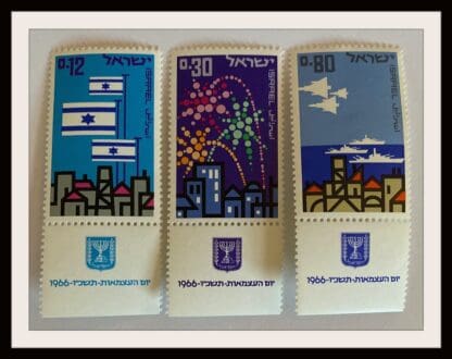 Israel Scott # 308-310 Mint Never Hinged With Tabs